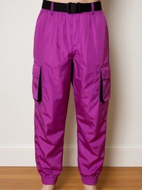 New Look Fuchsia Nylon Cargo Pants – Size M NWT by Forever 21 retro 90’s Y2K old
